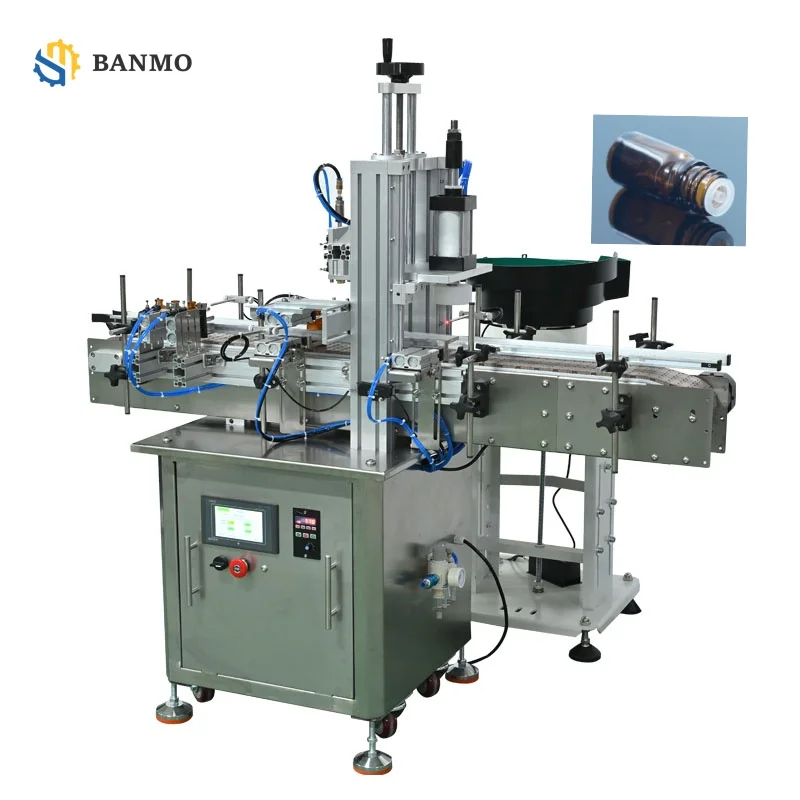 Aluminum Cap Locking Sealing Machine Pneumatic Screwing Pressing Equipment for Glass Plastic Cosmetic Bottle Packaging