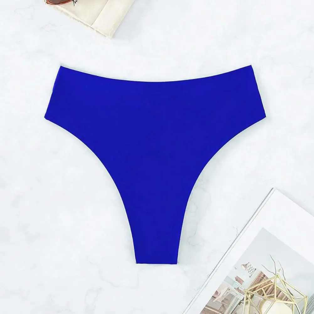 High-waisted Swimming High Waist Quick-drying Bikini Bottom Swimwear for Women Solid Color Back Cutout Swim Trunks Sexy Swimming