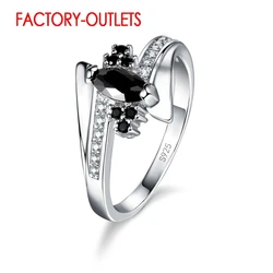 Genuine 925 Sterling Silver Engagement Ring Fashion Jewelry Classic Style Austrian Crystal Prong Setting Women Girls Wholesale