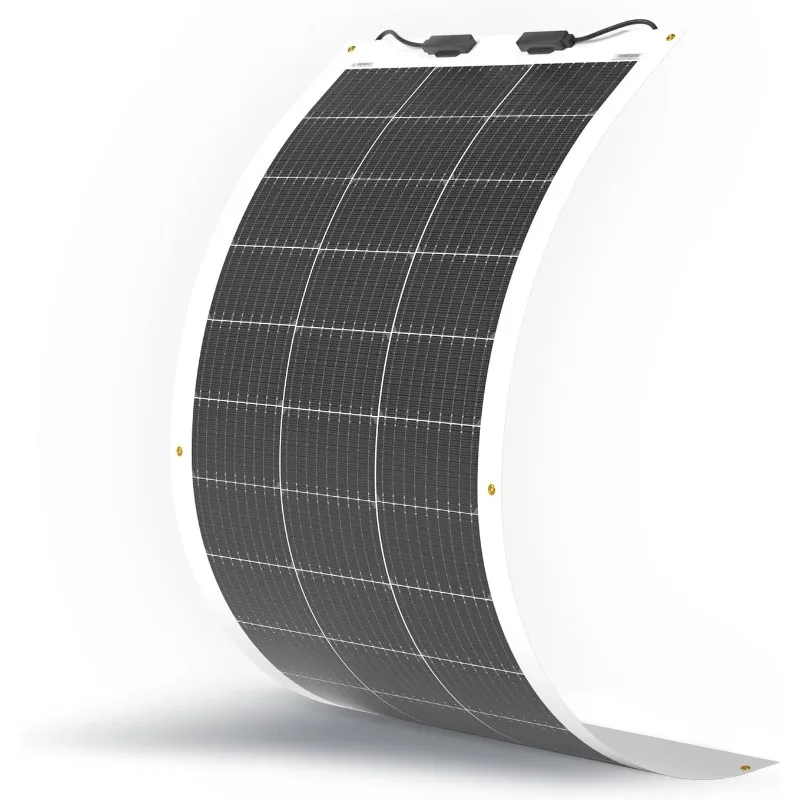 Flexible Solar Panel 100 Watt 12 Volt Monocrystalline Semi-Flexible Bendable Mono Off-Grid Charger for Marine RV Cabin Van Car