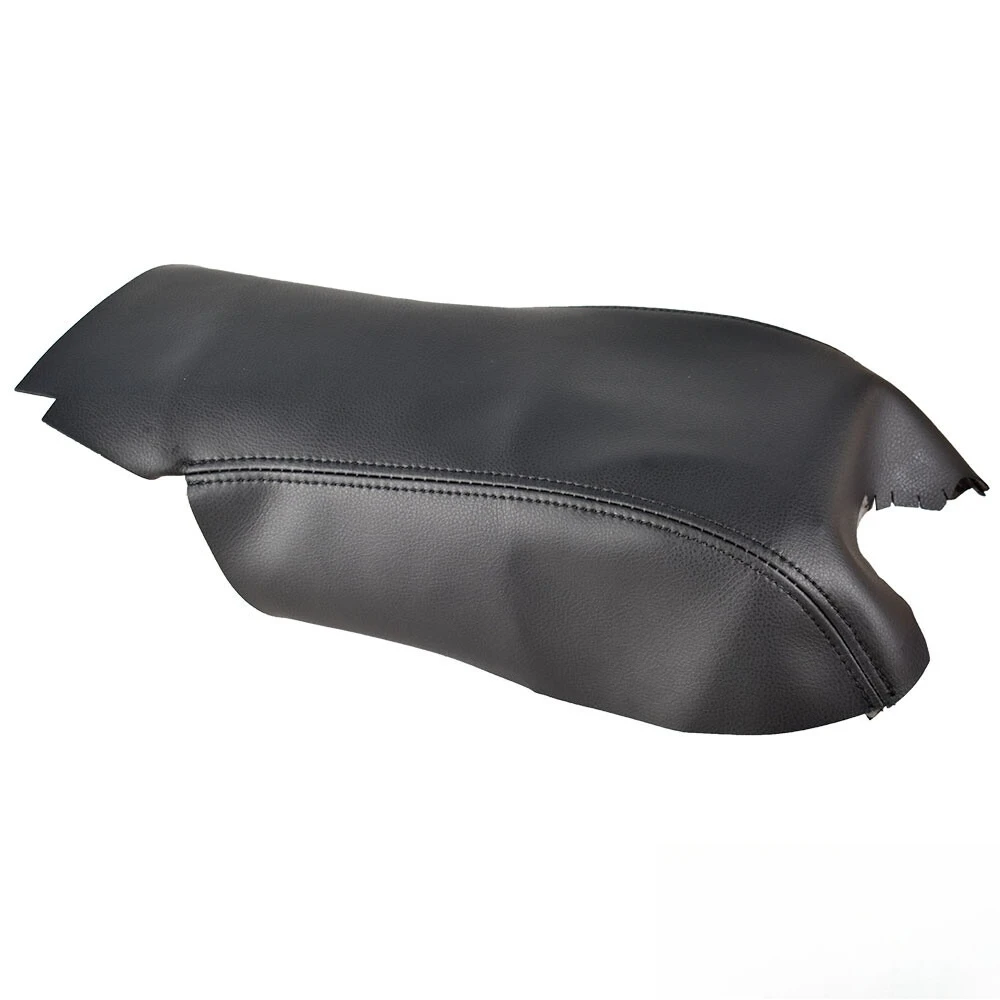 Black Leather Center Console Lid Armrest Cover Skin For 06-13 Range Rover Sport