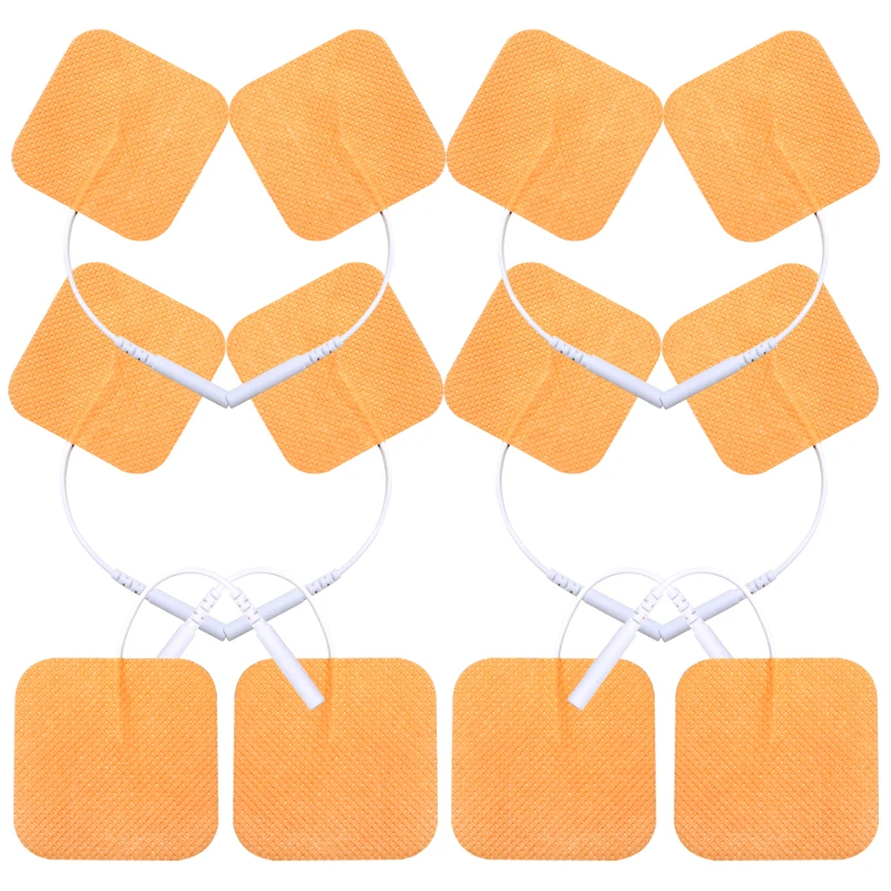 Self Adhesive Electrode Pad with 2mm Pin Connector Lead Wires   TENS Unit Electrode Pads for Pain Relief Therapy