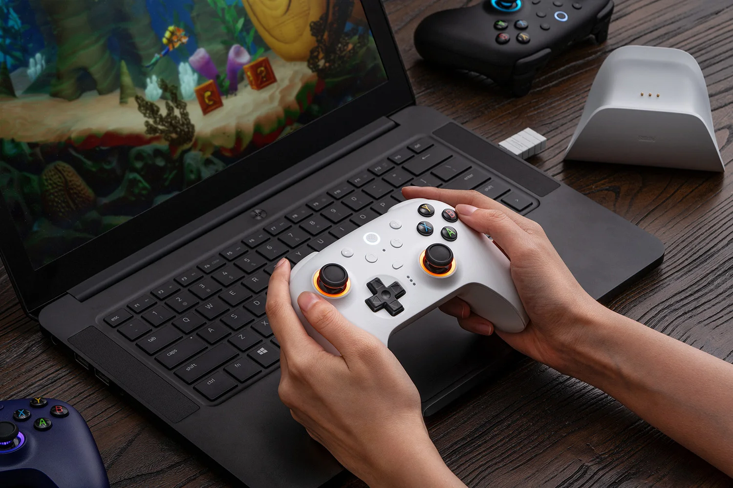 8BitDo Ultimate 2 Wireless Game Controller für Windows 10/11 2,4G Gamepad TMR Joystick mit Ladestation für Android PC Steam – Detail 2