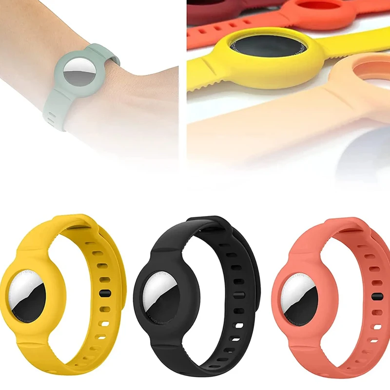 Cover for Apple AirTag Soft Silicone Strap Air Tag Anti-lost Bracelet Protective Case Shell children Tracker Locator Watch Band