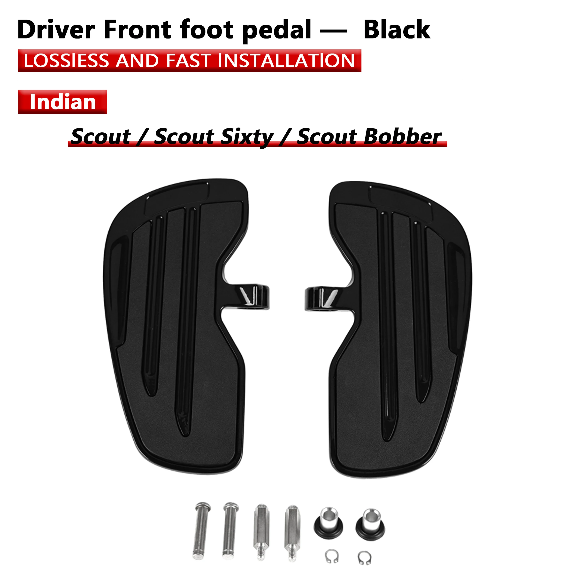 Geschikt voor Indian Scout-accessoires Aluminium vloerplanken Brede antislip-driver voetsteun Compatibel Scout 60/Bobber/Rogue 2015-2024 - afbeelding 1
