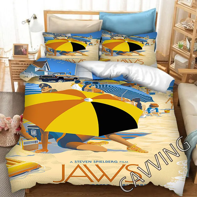 Jaws 3d Printed Bedding Set Duvet Covers & Pillow Cases Comforter Quilt Cover (US/EU/AU Sizes)   H01