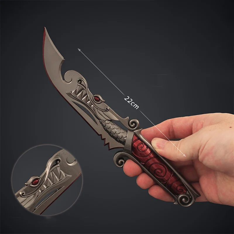 

22cm Valorant Melee Knife Dragon's Blade Tactical Knife Alloy Weapon Model Samurai Katana Toy Sword Weapon Model Gift for Friend