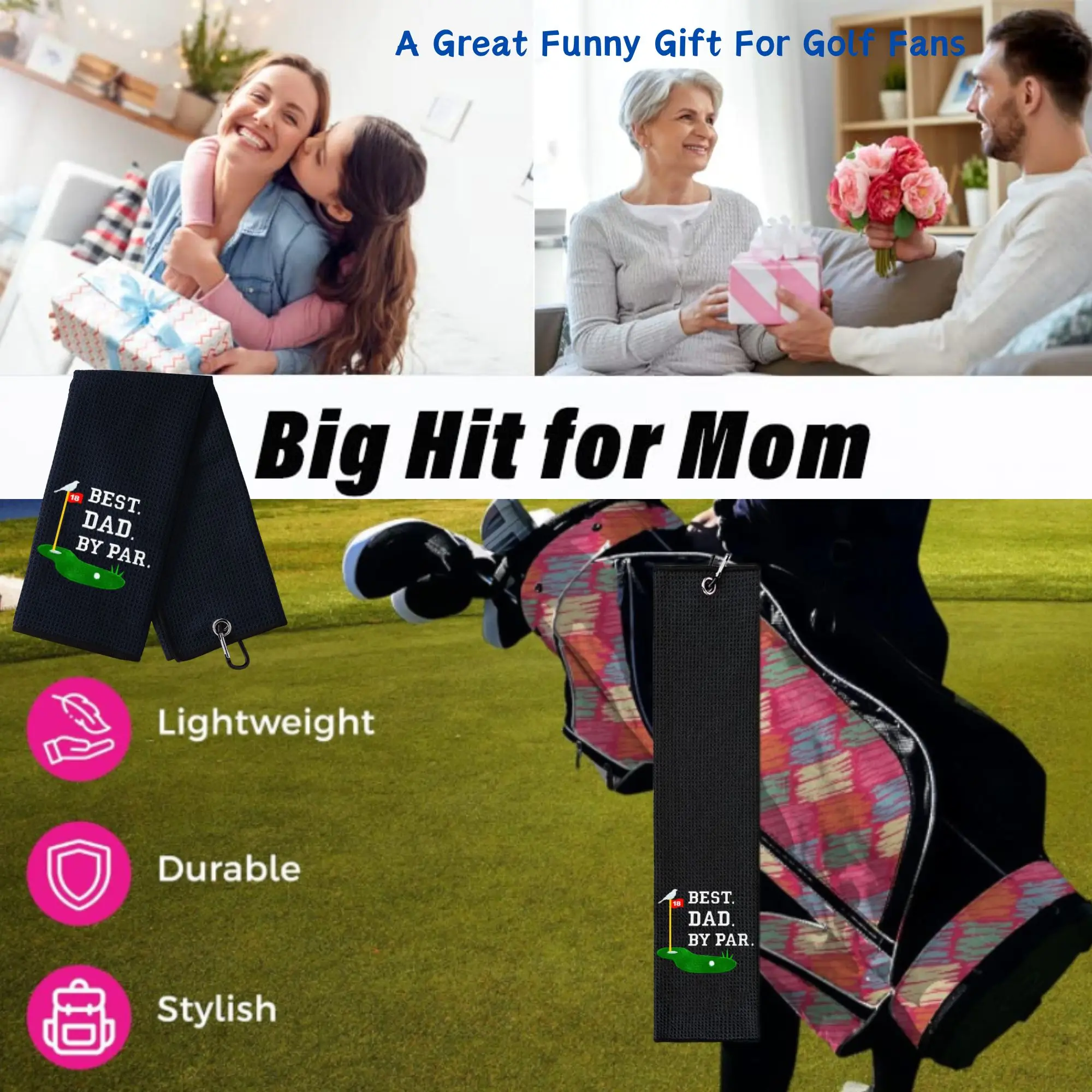 أفضل أبي من Par منشفة جولف مطرزة مضحكة أبي منشفة جولف إكسسوارات الجولف للرجال والنساء هدية جولف لعيد ميلاد الأب الجد