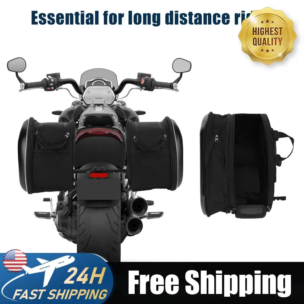 

Мотоциклетная сумка на сиденье 58 л, водонепроницаемая, для хранения сбоку, большая вместимость, универсальные мотоциклетные кофры для большинства мотоциклов