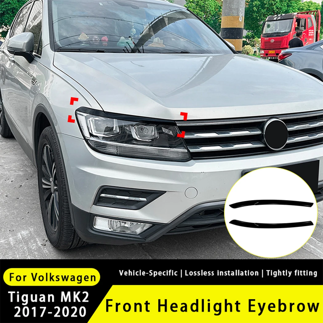 

For Volkswagen Tiguan MK2 2017-2020 Front Headlight Eyebrow Spoiler Car Sticker Exterior Modification Body Kit Car Accessories