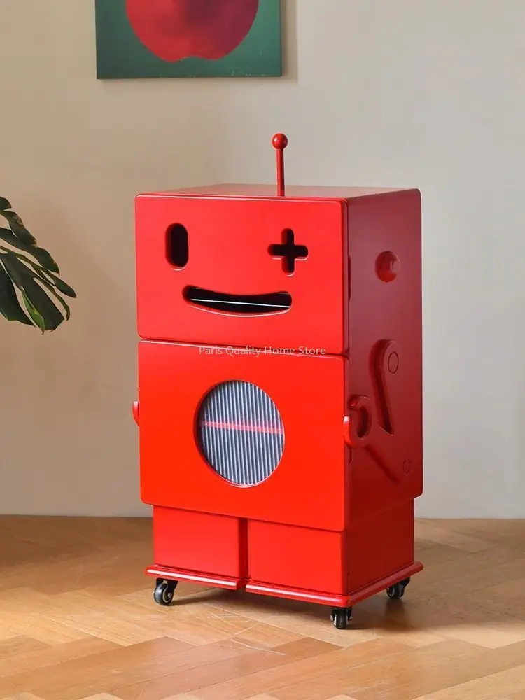 Simple Modern Creative Art Robot Can Move Side Cabinet Corner Several Sofa Side Several Bedside Table Storage Decorative Cabinet