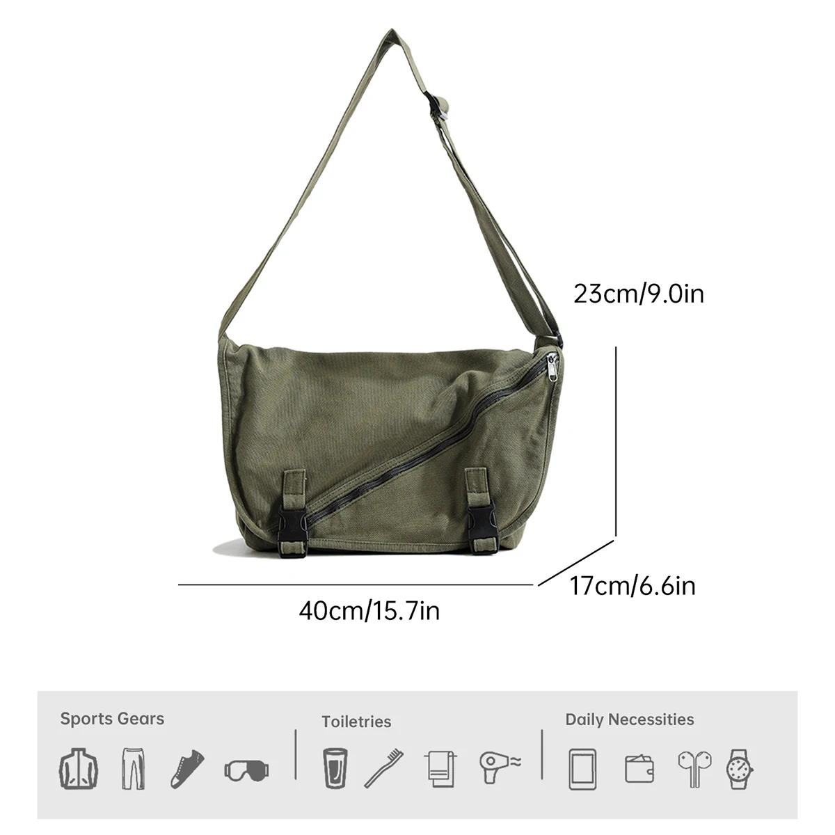 Custom Logo Hong Kong Style Crossbody Bag for Men Trendy Brand 2026 New Large Capacity Men's Canvas Messenger Bag Japanese Style Personalized DIY