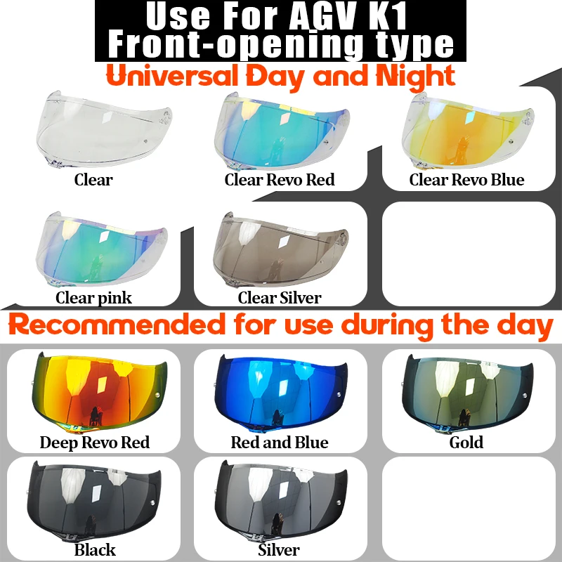 K1 خوذة قناع ل AGV K1 الجبهة فتح نوع اللونية قناع دراجة نارية درع خوذة عدسة الأشعة فوق البنفسجية المحمية ليلا ونهارا #2