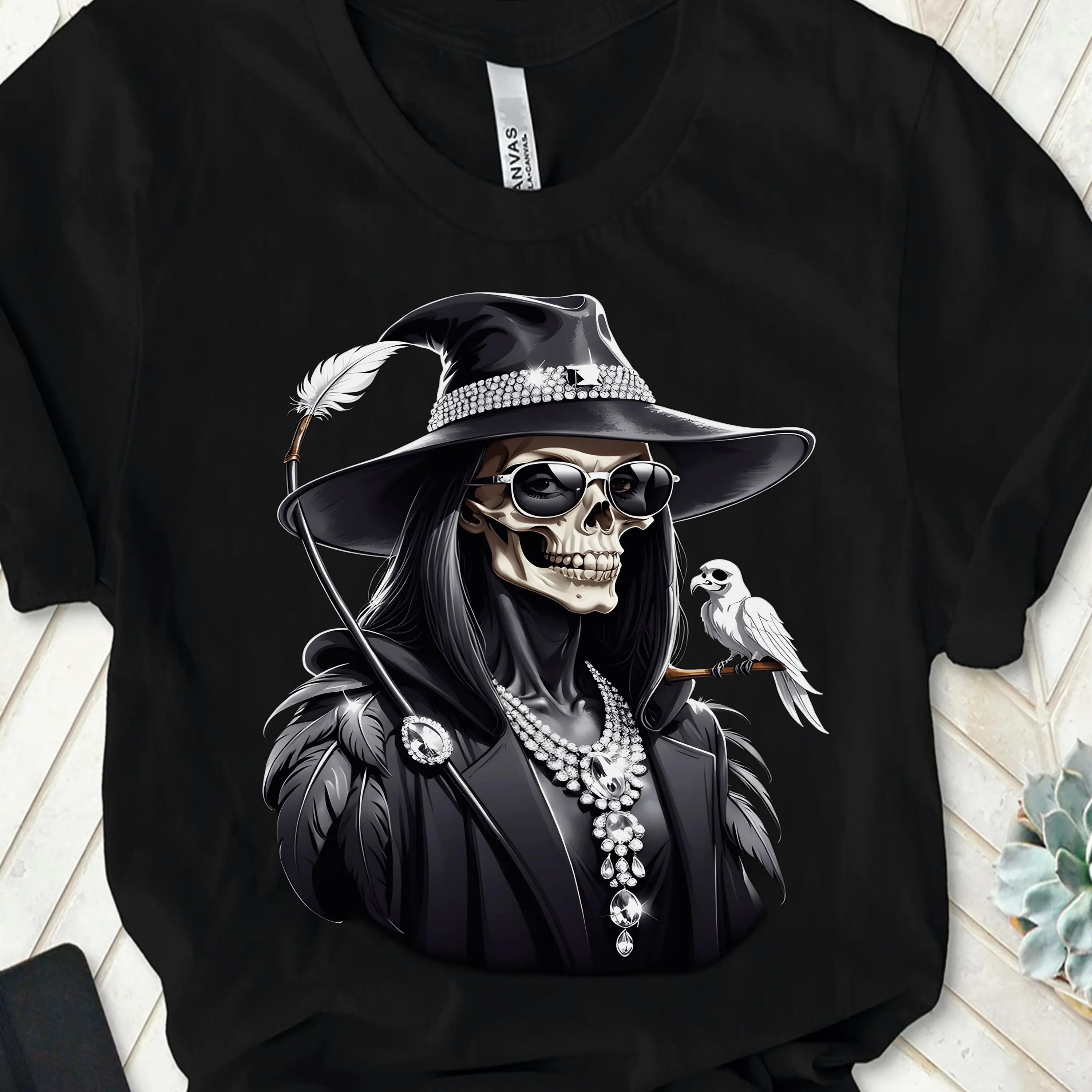 Glam Grim Reaper Halloween Funny T Shirt Glamorous gift Bling night Sassy cool