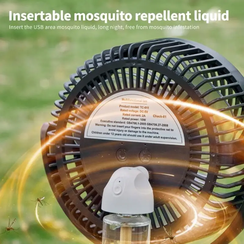 Ventilateur clip miniature M6CB Portable USB Charges à 5 vitesses d'espace réglage Sauvegarde du support Fan