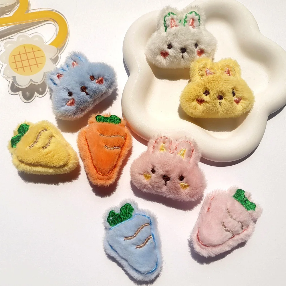 Handmade Cartoon Rabbit Dolls Padded Patches, Appliques for Clothes, Sewing Supplies, DIY Hair Decoration, 10 PCs/Lot