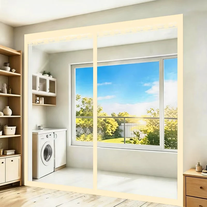 Four Seasons High-Definition Transparent Anti-Scatter Curtain for Bedroom with Warm Air Conditioning Door Panel in Winter