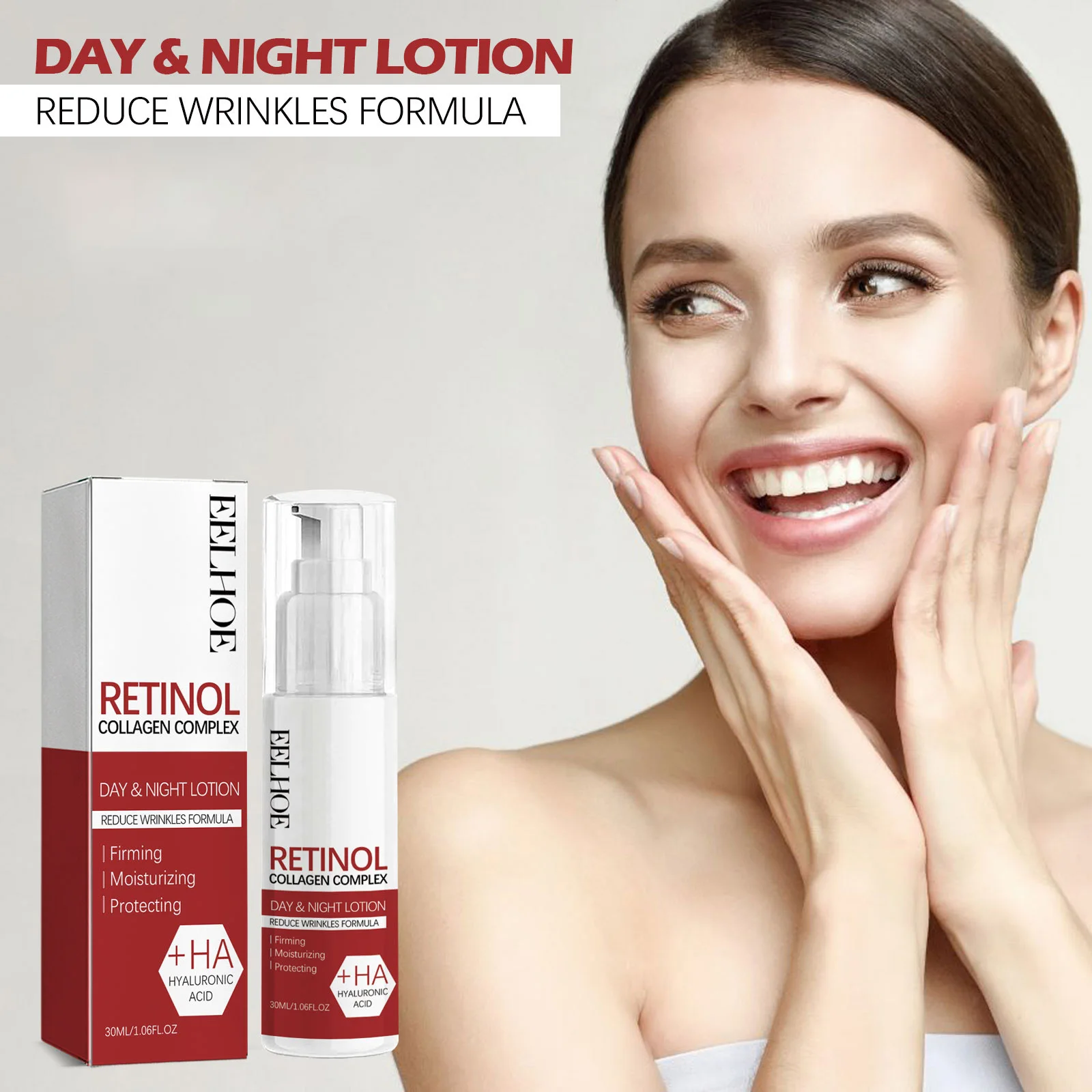 

Eelhoe Retinol Lotion Weakens Wrinkles Hydrates Moisturize Brightens Skin Tightens Skin Anti Aging Deep Hydration Firming Lotion