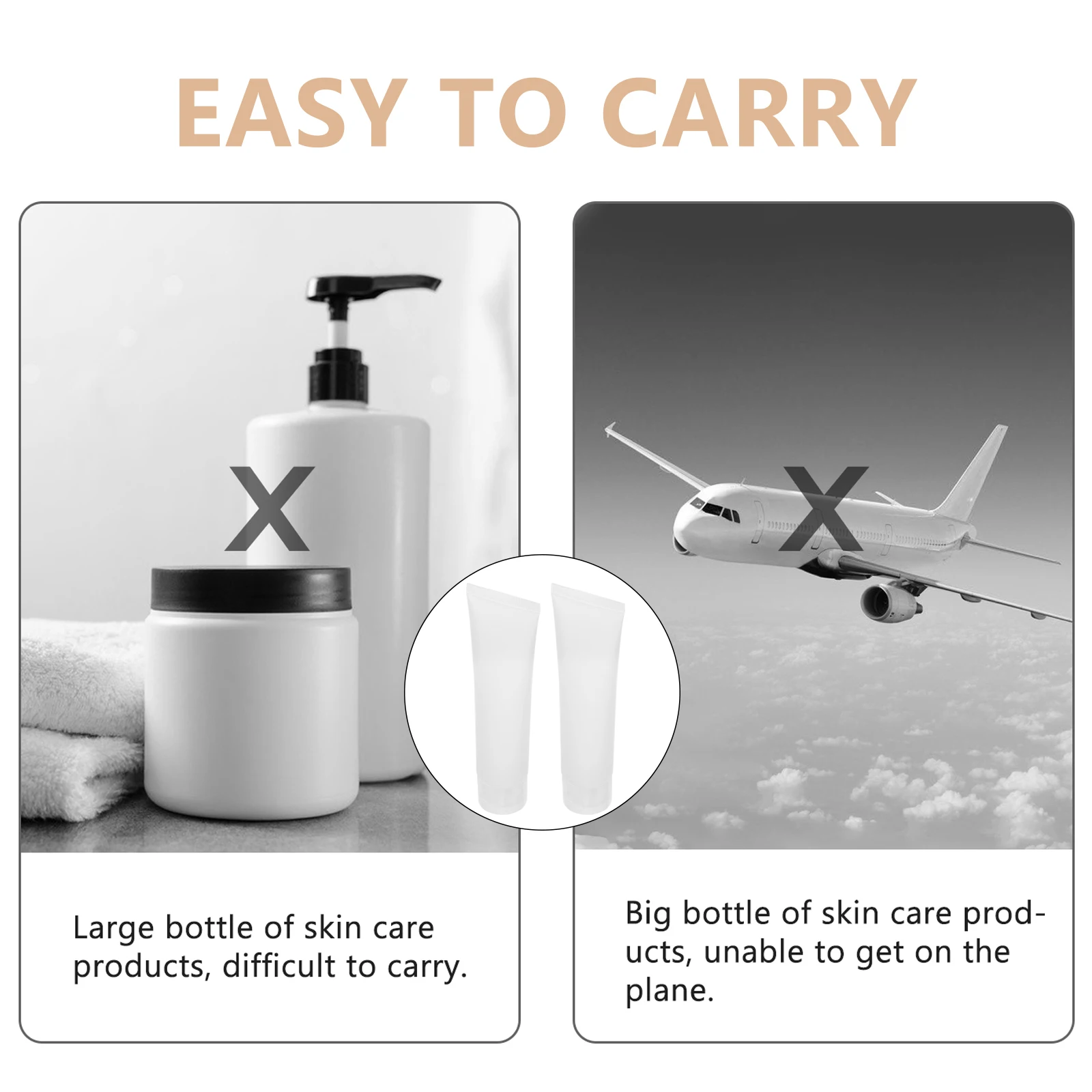 ขวดเดินทางขนาด 100 มล. 5 ชิ้น ประหยัดพื้นที่ สำหรับแชมพู โฟมล้างหน้า โลชั่น แบบเติมได้ น้ำหนักเบา ขวดบีบสำหรับเก็บของเหลว
