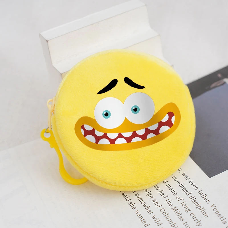 Inside Out 2 Mini Coin Purse Cute Emoticon Children Plush Wallet Girl Boy Round Small Purse Zipper Kid Keychain Pouch Money Bag