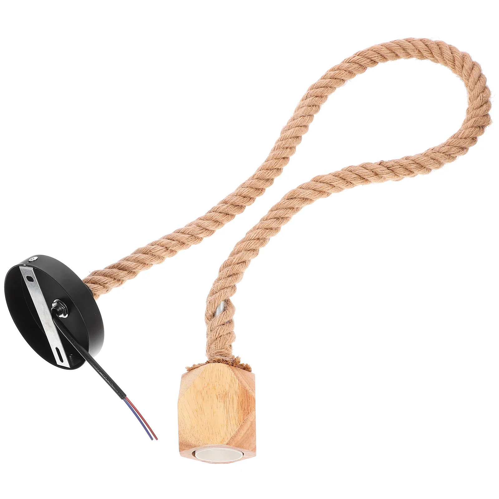 

Wooden Chandeliers Vintage Pendant Light Cord Hanging Lamp Socket Rope Bulb Holder Lantern Home Lighting Supply