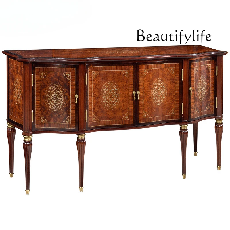 

Italian medieval solid wood display cabinet household foyer decorative cabinet