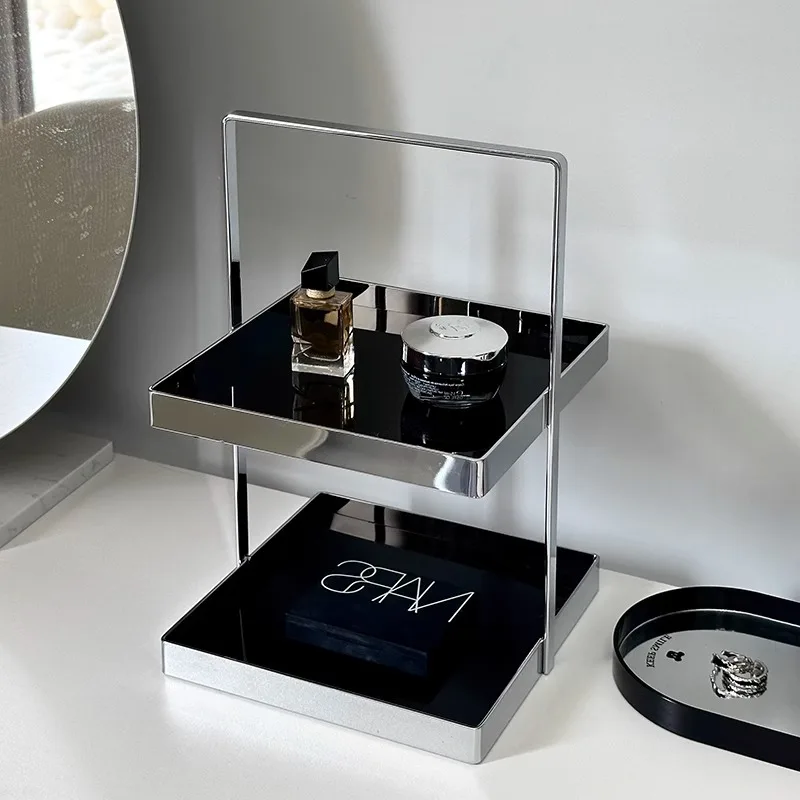 

Двойной комод из нержавеющей стали, стеллаж для хранения парфюмерии, кухня, ванная комната, крыльцо, лоток для хранения средств по уходу за кожей