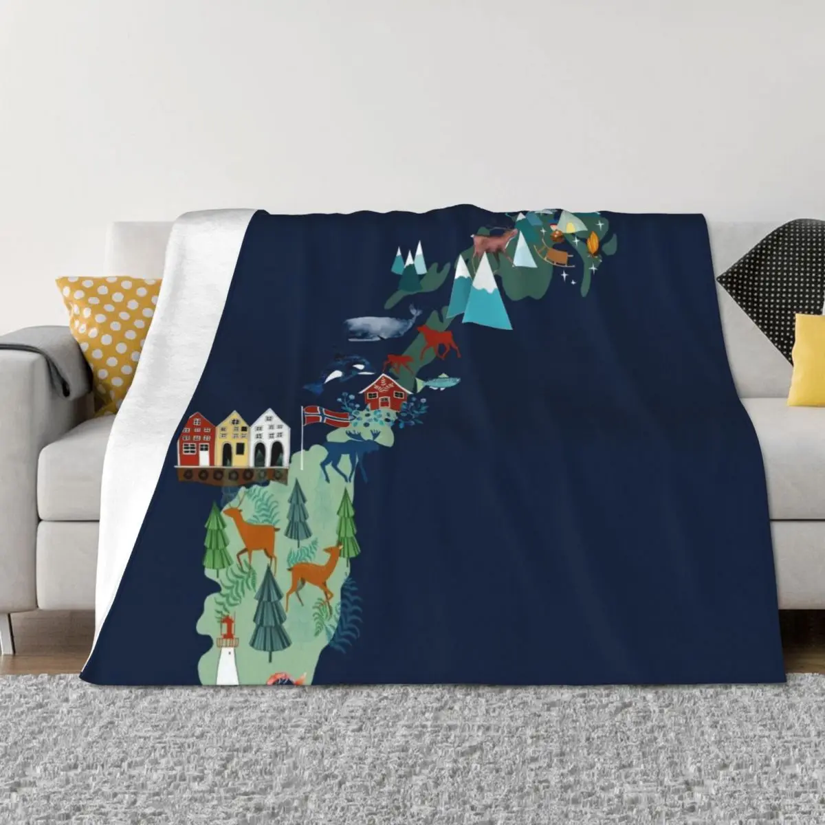 

Norway Souvenir Throw Blanket Nap Hairy Summer Beddings warm for winter Blankets