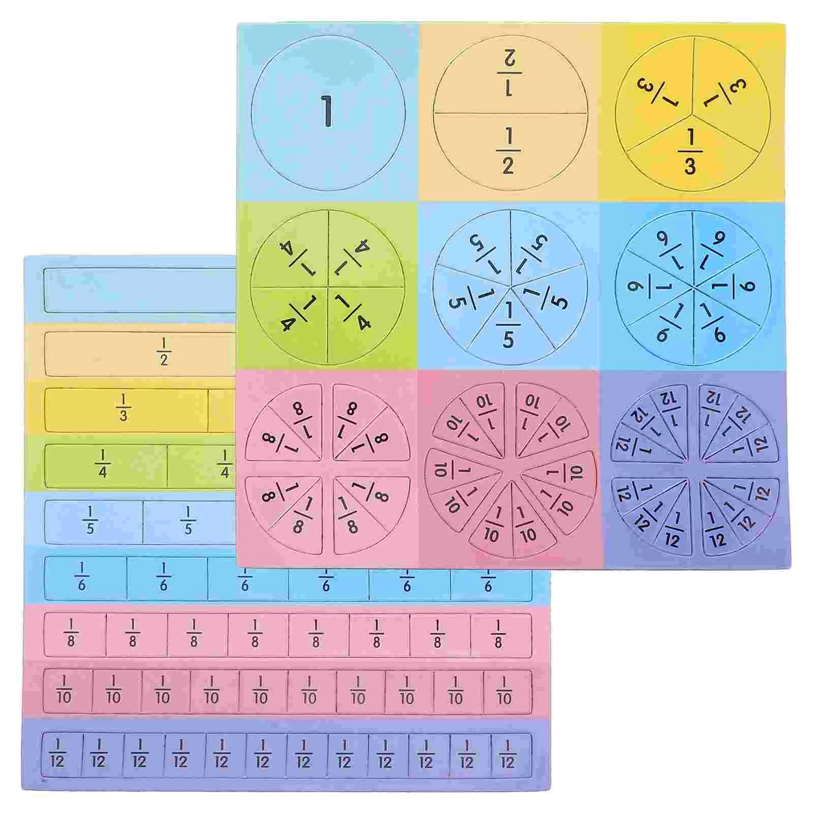 Fraction Tiles Circle Magnetic Teaching Aids Puzzles for Kids Learning Score Disk Child