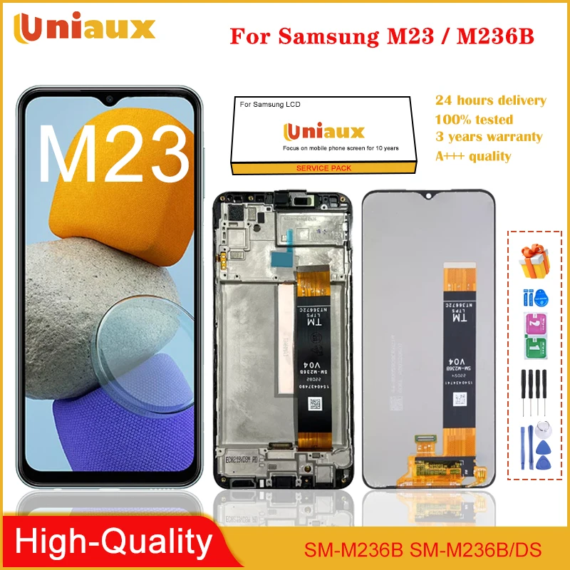 

6.6" Original For Samsung Galaxy M23 LCD Display Touch Screen Panel Digitizer For Samsung M236 M23 LCD SM-M236B, SM-M236B/DS