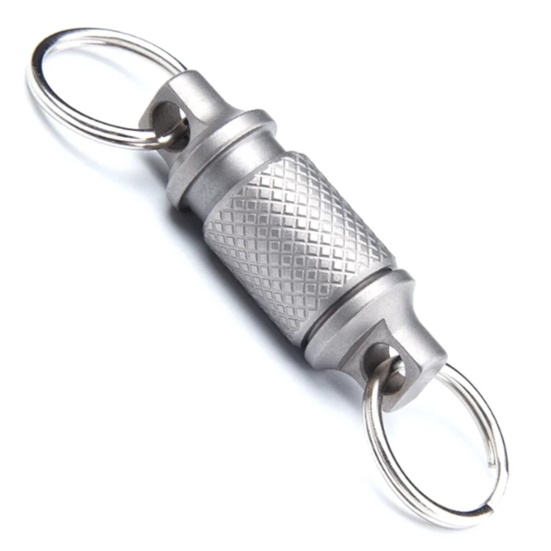 ไทเทเนียม Quick Release พวงกุญแจหมุน, Pull Apart พวงกุญแจที่ถอดออกได้ Heavy Duty Car Key Holder 2 ชิ้น