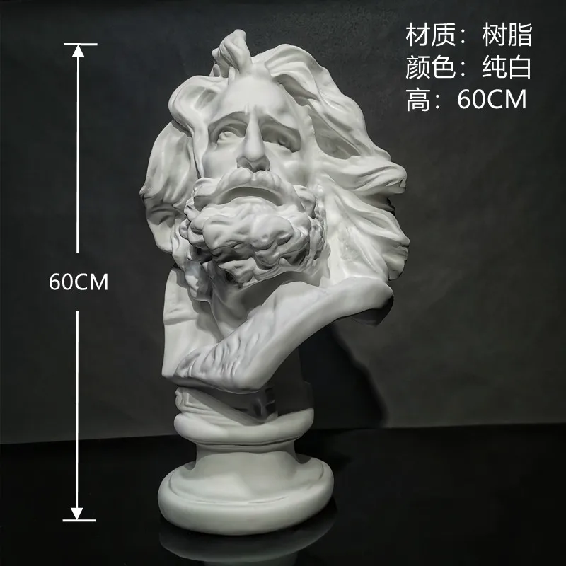 Resin statue model room simple wine cabinet plaster head