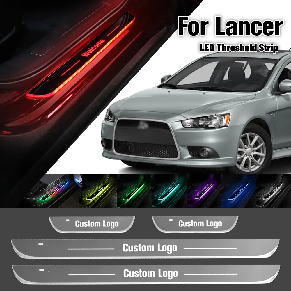 

For Mitsubishi Lancer 7 8 9 2003-2023 Car Door Sill Light Customized Logo LED 2017 2020 Welcome Threshold Pedal Lamp Accessories