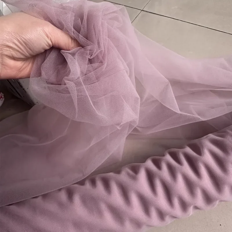 パープルライラックモーブソフトチュール生地結婚式のお祝いカーテン服メッシュレイアウト椅子バック糸暗号化ネット素材