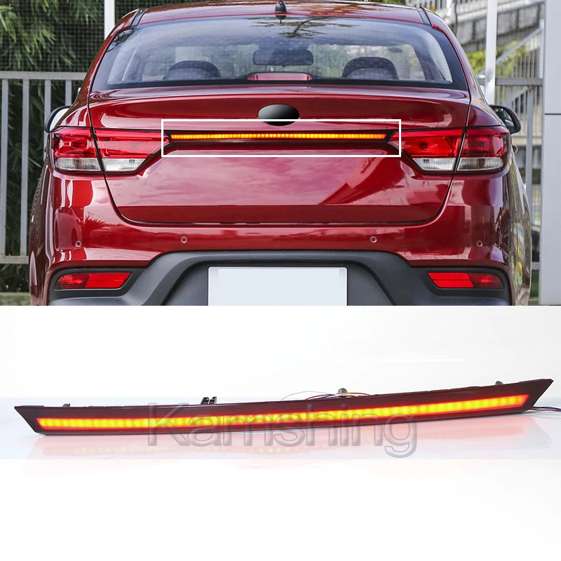 

Kamshing Rear Bumper LED Taillight For Kia K2 2017-2019 Through Taillight Middle Taillamp Dynamic Turn Signal Light