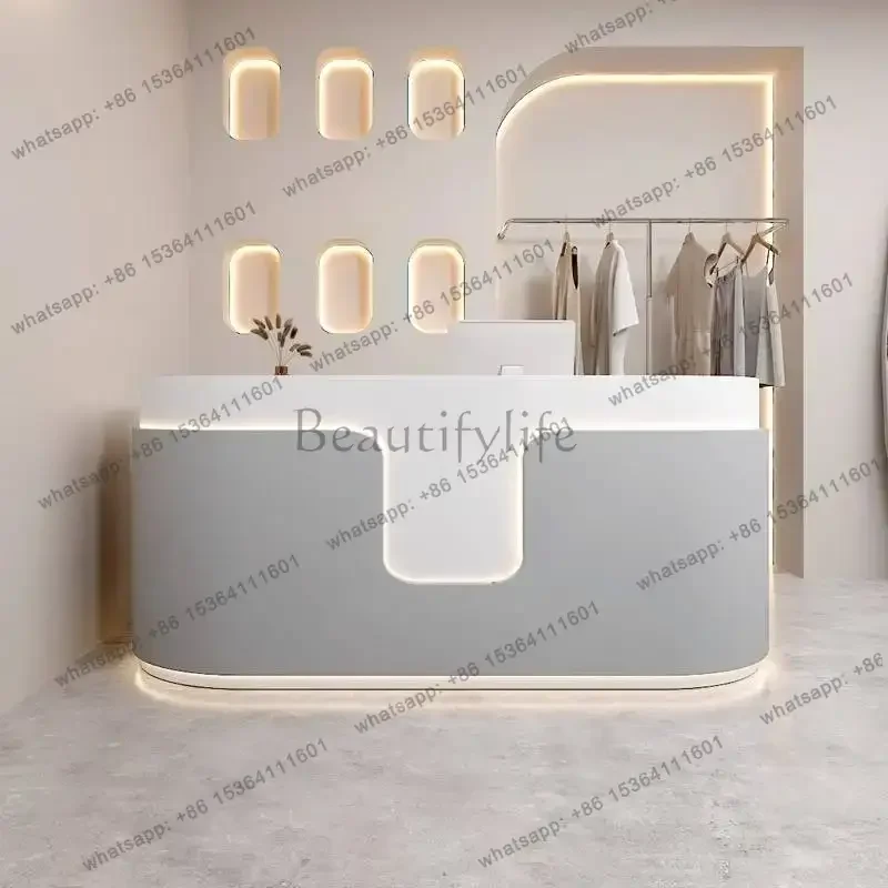 LJY School Restaurant Reception Desks Cofeeshop Office Lectern Church Reception Desks Podium Counter Mostrador Recepcion Furnitu
