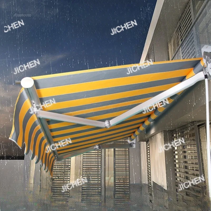 

Retractable Gazebos Hand-cranked Awning Outdoor Balcony Window Shop Sunshade Tent Courtyard Sun Protection and Rainproof Pergola