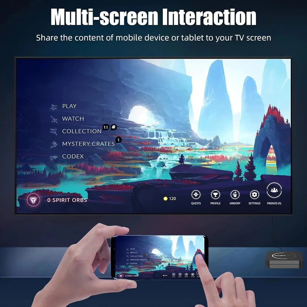 Android14.0 Tv Box Smart Allwinner H3 HDR10+ 1080P 8K 2.4G Wifi IPTV Set Top Box Media Player Mendukung Netflix Google YouTube