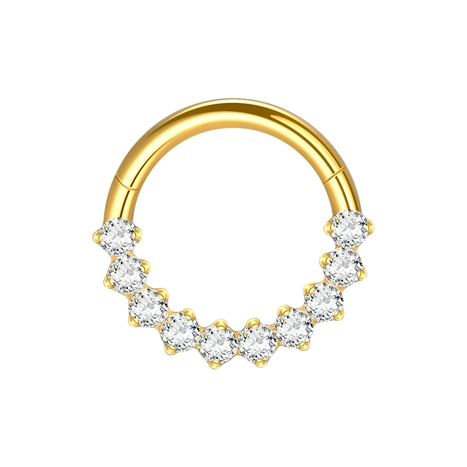 1PC G23 Titanium Marquise CZ Septum Clicker Hoop Neuspiercings Oorkraakbeen Oorbel Daith Tragus Helix Conch Piercing Sieraden 16G