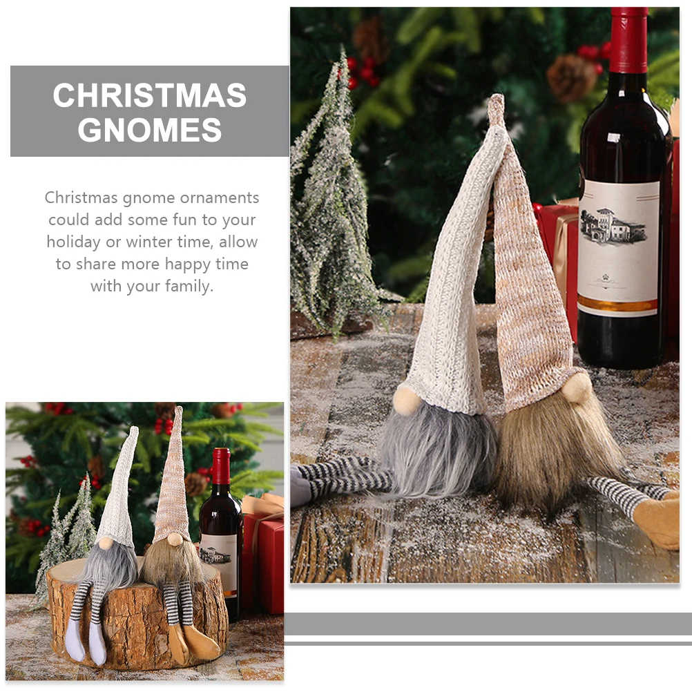 

2Pcs Christmas Gnomes Holiday Tabletop Ornaments Desktop Decorations Xmas Gnome Decor for Room Party Christmas Gnomes