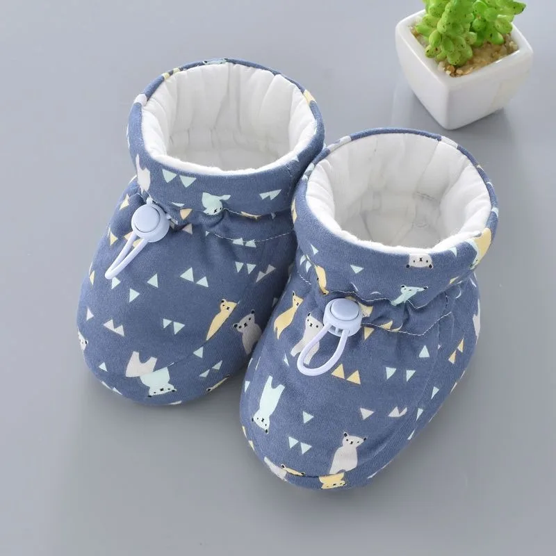 Soft Sole Baby Toddler Shoes Thermal Insole Cotton Lined Protective Footwear for Boys Girls Spring Autumn Winter