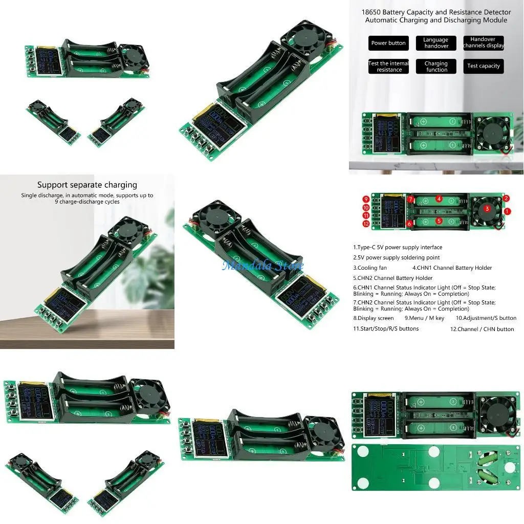 

U2JC Battery Internal Resistance Capacity Tester 2 Channel Independent Operation Mode