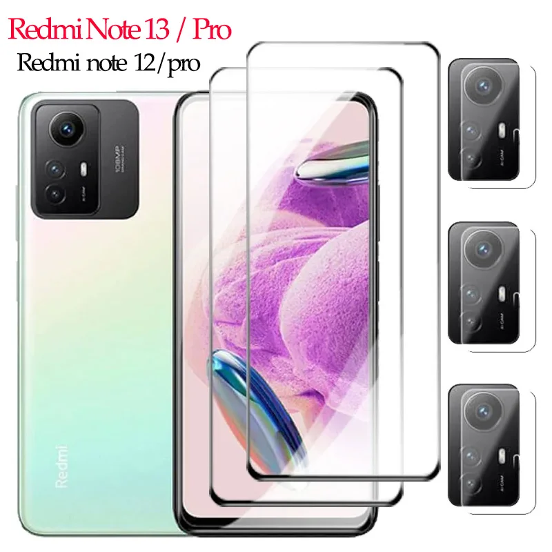 mica/ lamina redmi note 13 screen protector for xiaomi redmi note 12 pro protective tempered glass redmi note 12 pro camera lens film redmi note 12s accessories redmi note 13 5g