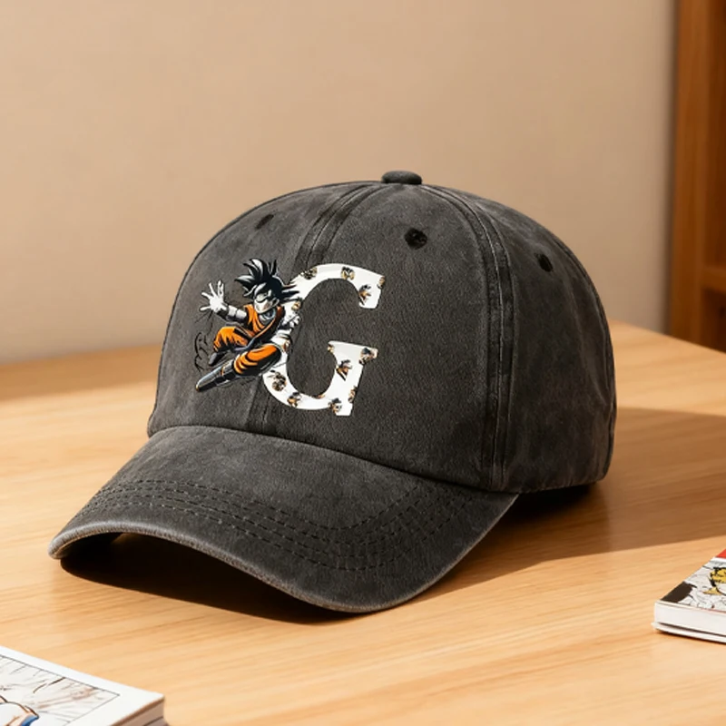 

Dragon Ball Goku MEN Vintage Washed Cotton Baseball Cap Parent Kids Sun Hats for Boy Girl Spring Summer Snapback Baby Hat