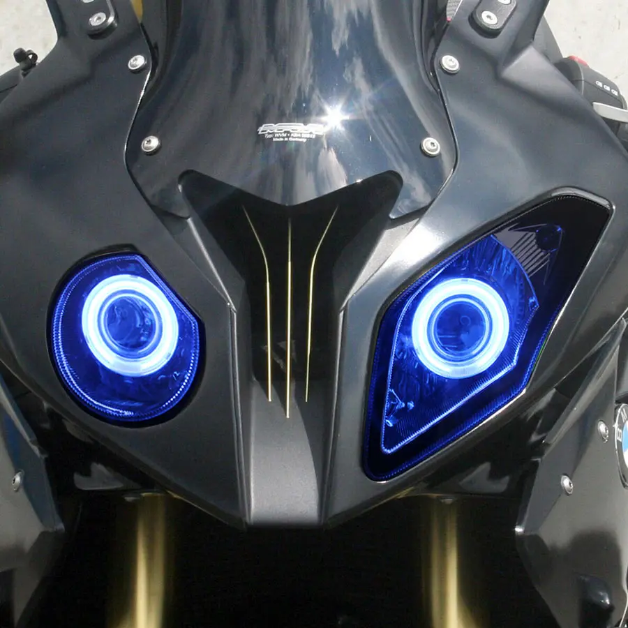 Motorcycle Front Head Light Lamp Blue Angel Eyes LED Custom HID Bi-Xenon Headlight Assembly For BMW S1000RR S 1000 RR 2009-2014