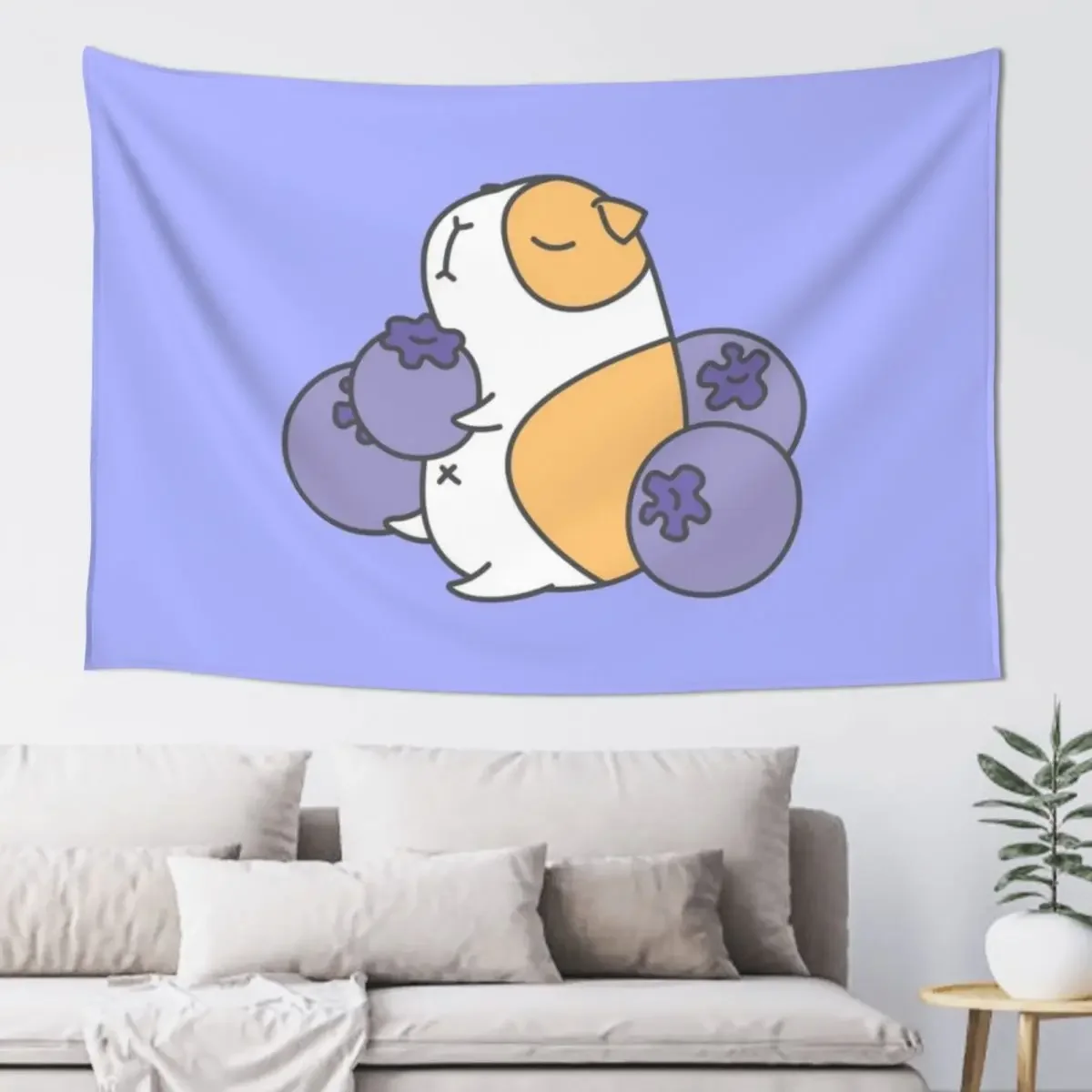 

Guinea pig and blueberry Tapestry Decoration For Bedroom Wall Decoration Items Aesthetics For Room Tapestry