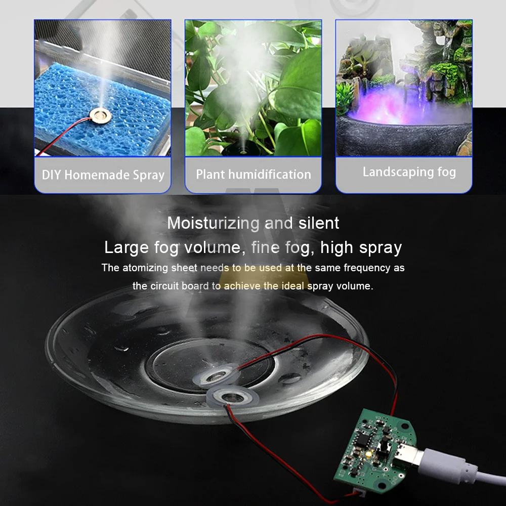 20MM 2-3W Ultrasonic Mist Maker Atomizer Board Transducer Atomization Drive Circuit Board Film Plate Accessories Humidifier