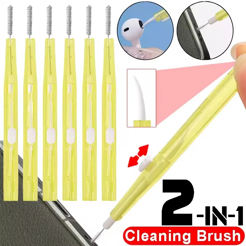 Adjustable Phone Charge Port Cleaning Brush Brushes Cleaner for IPhone 16 Speaker Push-Pull Brushes for AirPods Tablet Camera