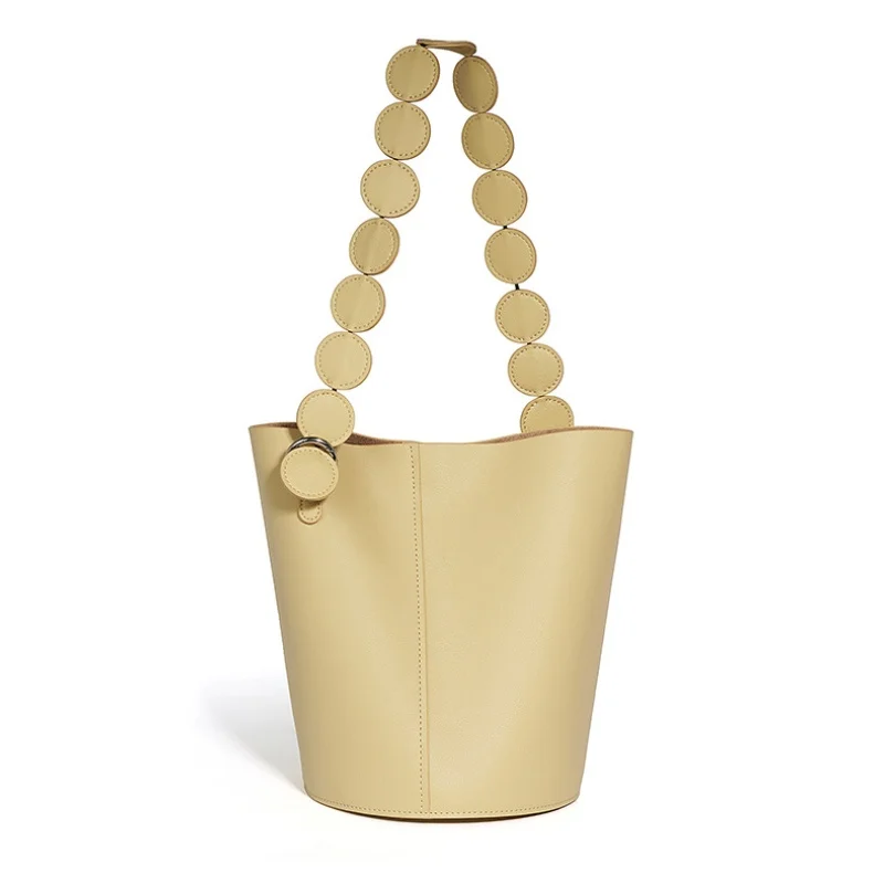 Женская сумка-мешок из мягкой воловьей кожи 2025 года, новая сумка премиум-класса из натуральной кожи, минималистичный дизайн, сумки на плечо, пригородная сумка