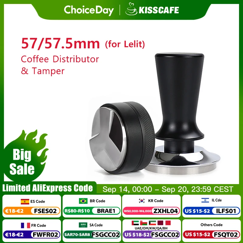Coffee Tamper 57mm 57.5mm Constant Pressure 30 Lbs Powder Hammer For Lelit Anna Barista Espresso Macker Accessories Corner Tool